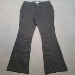 Vanilla Star Flare Pants Womens 9 Black Patch Pocket High Rise Trousers